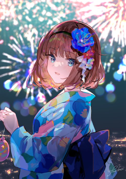 「花火 頭に花」のTwitter画像/イラスト(新着)｜3ページ目