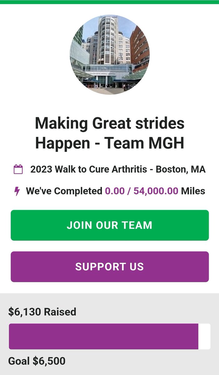 Join or support Team MGH for the Boston Walk to Cure Arthritis at Herter Park Sunday June 11th! events.arthritis.org/team/mgh #rockthewalk #arthritis @ArthritisFdn #rheumatology #RA #PsA #SpA #OA #lupus @WCVB @MGH_MSUS @MGH_Vasculitis