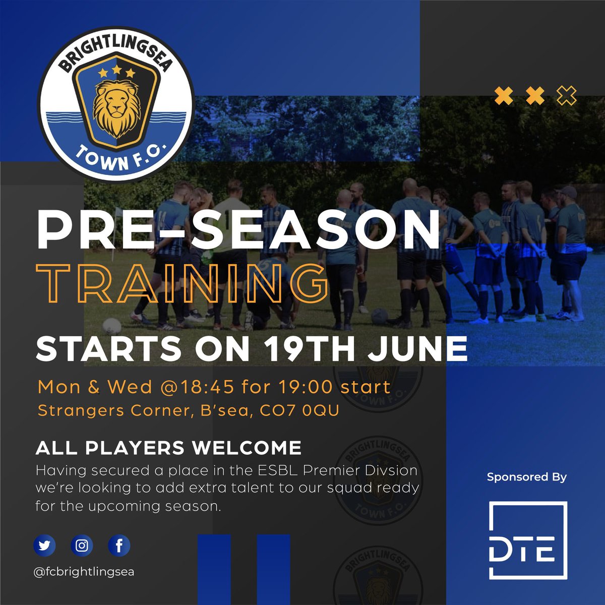 Pre season just around the corner! Details below ⬇️ if you’re interested in a new challenge drop into the DM’s ✉️ 🔵⚫️