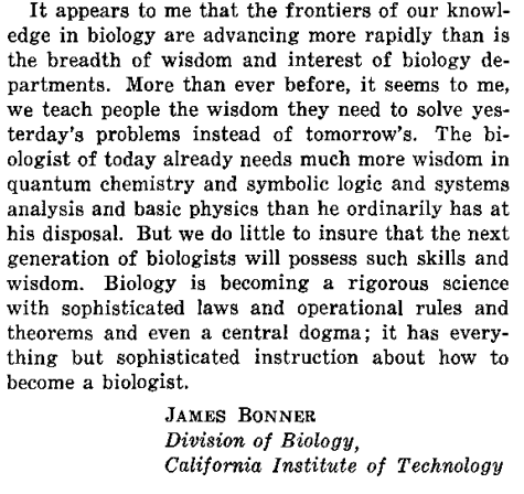 NikoMcCarty's tweet photo. 📰Day 1/30 of sharing great biology papers &amp; perspectives:

"Thoughts About Biology," James Bonner, 1960.

https://t.co/4a3kiKUMZx https://t.co/lxo6kAkVoQ