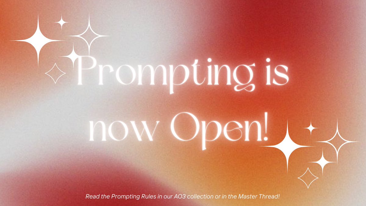 ✨ Prompting Is Now Open ✨
💌 June 10th - July 10th (12:00 a.m. KST)

You can write all your ideas about Namkook including poly pairings, and up to 15 prompts per AO3 account are allowed ✨ Make sure that the prompts follow the theme 💗

— Prompt Form: archiveofourown.org/collections/Na…