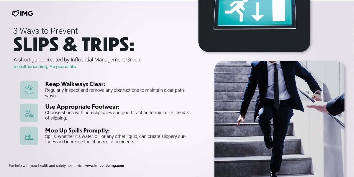 Slips and trips can be dangerous, but they don't have to ruin your day! 😱🚫 With increased awareness of safety protocols, we can all take simple steps to prevent slips and trips. #TripHazards 💪🤝 #SafetyFirst #ShareYourSafetyTips