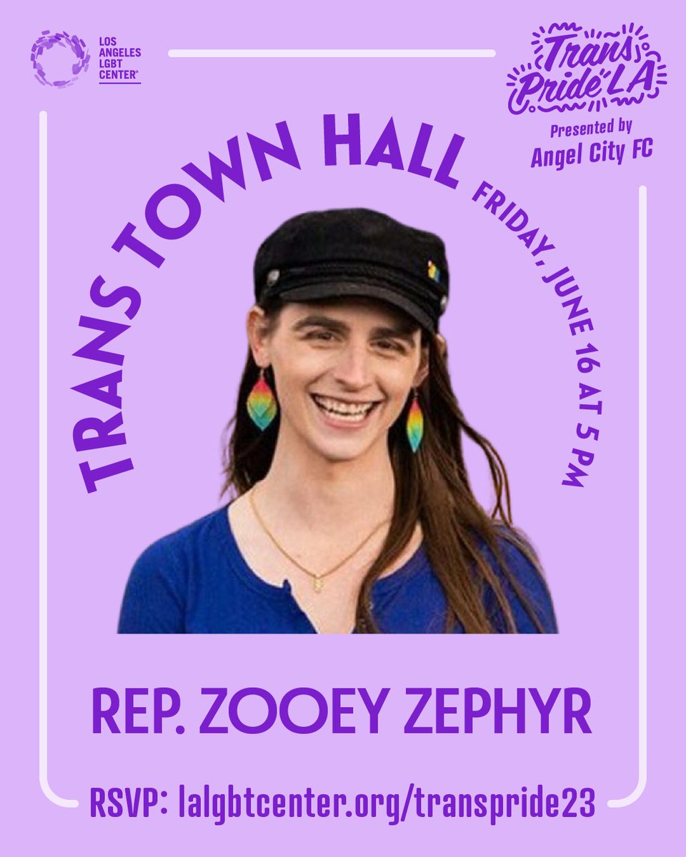 LALGBTCenter's tweet photo. #TransPrideLA is back, baby—but this year, we’re doing things a little different.
On June 16th in Hollywood, join @peppermint247, @thechrismosier, Montana state representative @zoandbehold, and more for an evening you won’t forget. RSVP at https://t.co/XHX5RmP5VE https://t.co/RNMVjJXyS7