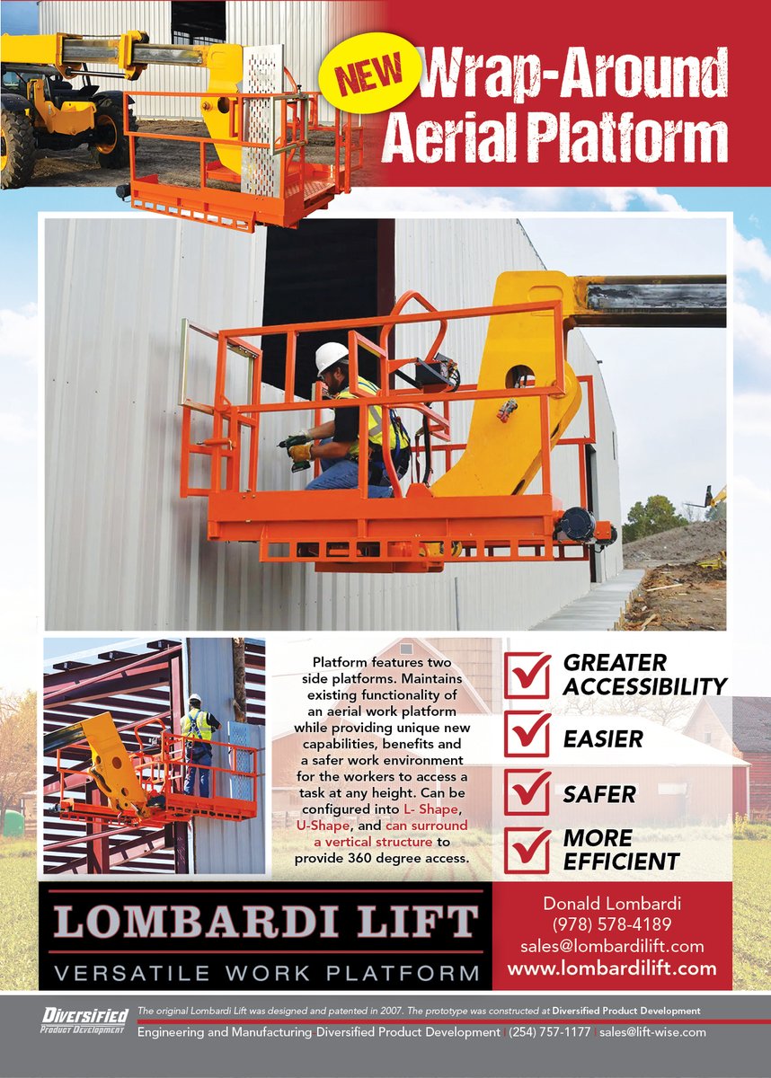 NEW - Wrap-Around Aerial platform!  Please visit lombardilift.com for more information. #aerialplatform lombardilift.com