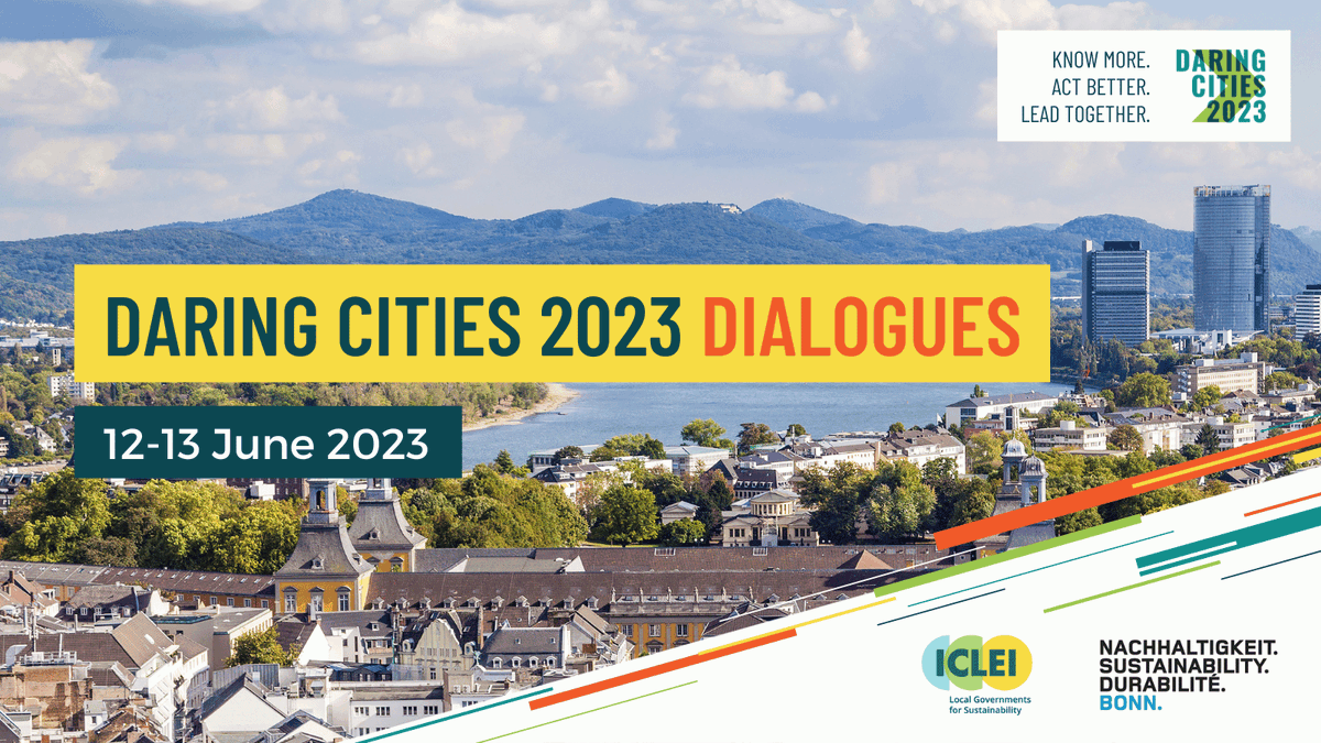 📢Calling all local leaders to join the #DaringCities 2023 Dialogues for two days of in-person programming at the Bonn Talks!

You can connect with key actors in the urban climate space and discuss just and equitable #ClimateEmergency response: engage.daringcities.org/bonn2023