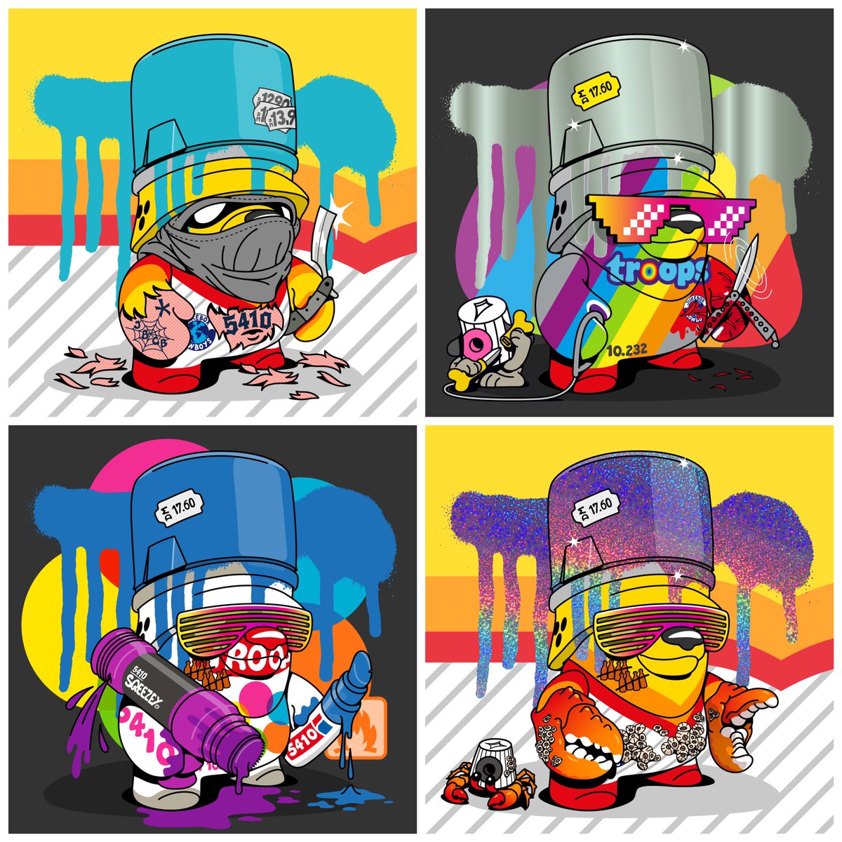 Time celebrate the weekend and my favorite @TeddyTroops shape: Spraycan Cap. Hit me up if one of you 10 people seeing this tweet got a Spraycan Cap to trade! #nft #art #cardano #spraycan