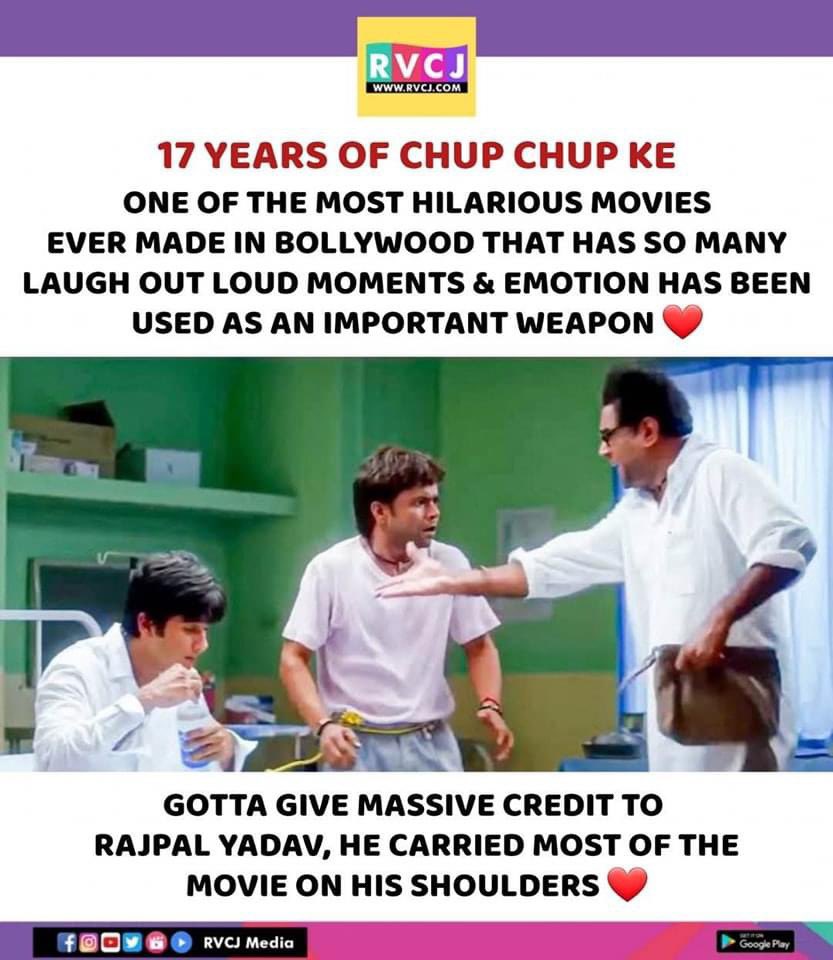 17 Years of Chup Chup Ke!
#chupchupke #rajpalyadav #shahidkapoor #bollywood #rvcjmovies @rajpalofficial @shahidkapoor