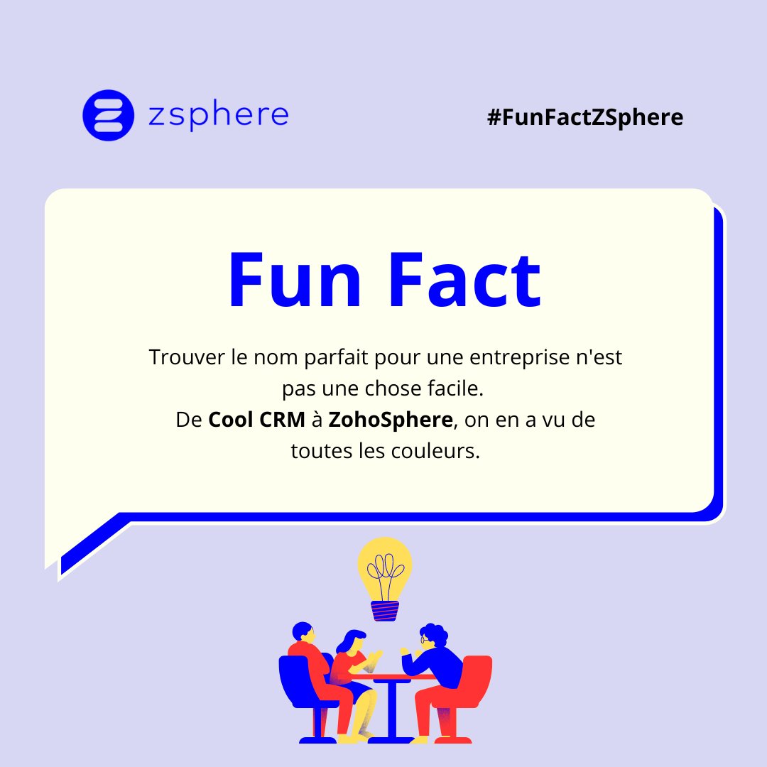 ZSphere_France's tweet photo. Le nom de votre marque est d’une importance capitale pour créer votre entreprise. 
Il représente une partie de votre identité et fait partie de votre branding.

Avant d'être 𝐙𝐒𝐬𝐩𝐡𝐞𝐫𝐞, nous avons été...👇

#FunFactZSphere #CoolCRM #ZohoSphere https://t.co/ALUb5JbxIF