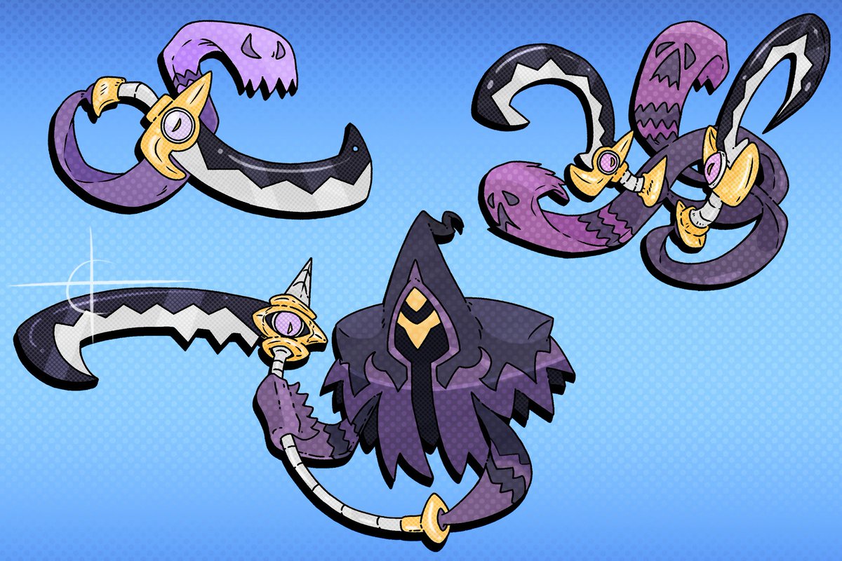 happy fakemon friday gang!! now i'm proudly unveiling my full line of adopted fakemon! regional variants of the honedge line 🗡️💜♠️ likes, rts and follows always appreciated ✨

#fakemonfriday #fakemon #pokemon
#creaturedesign
