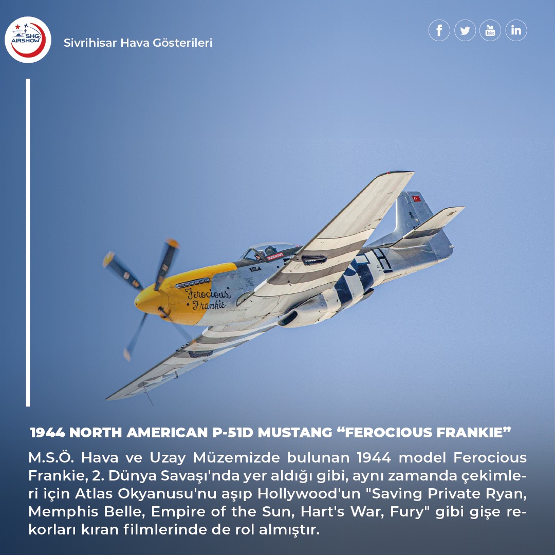 SHG_Airshow's tweet image. 1944 NORTH AMERICAN P-51D MUSTANG “FEROCIOUS FRANKIE”
#ferociousfrankie #p51dmustang #flyingmuseum #ww2movies