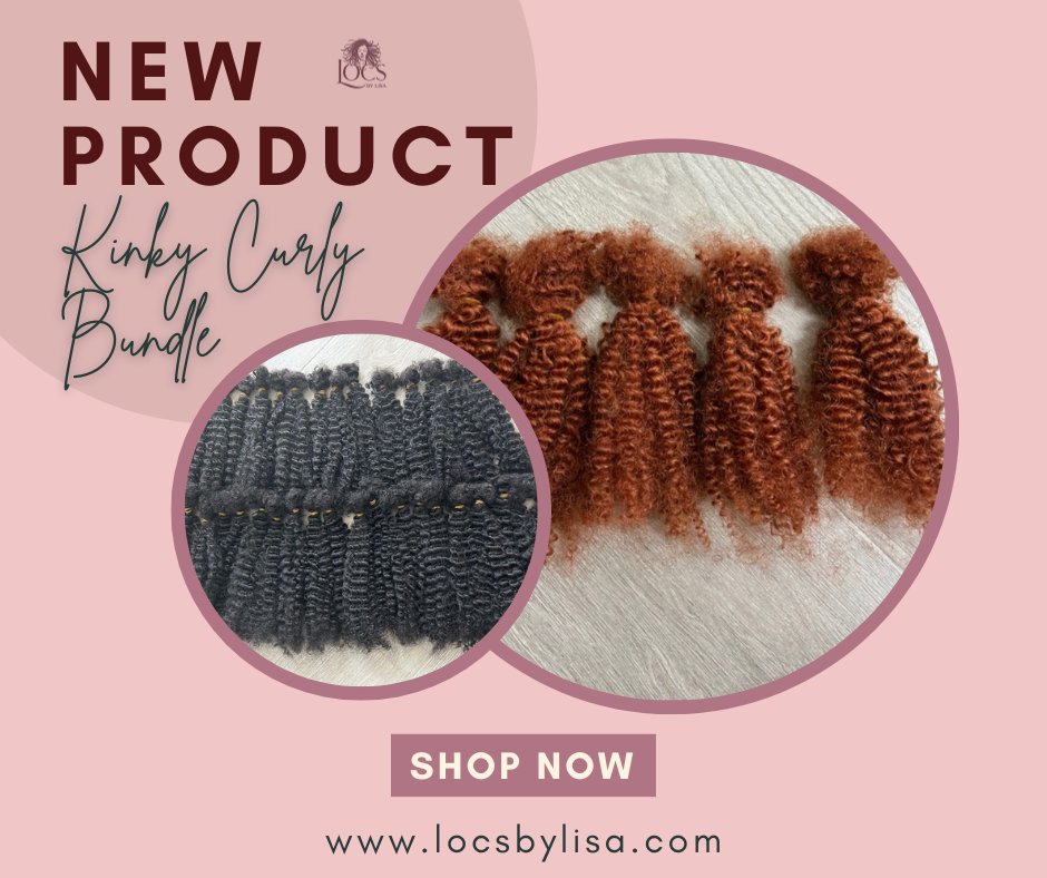 Fresh Fridays New Product! 
🌟 Unleash Your Inner Goddess with Kinky Curly Bundle! 
Transform your locs or braids with our luxurious Kinky Curly Bundle at LocsByLisa.com! #locs #locsbylisa #locextensions