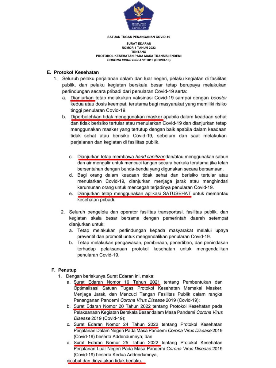 SE Satgas Covid No.1 tahun 2023 sudah keluar. Untuk melakukan perjalanan, tidak lagi ada syarat booster, atau masker. Semu yang jadi syarat perjalanan berubah menjadi hanya anjuran saja untuk perlindungan diri.

So, kalo travelling abis ini, masih bawa masker gak? Masih lah,