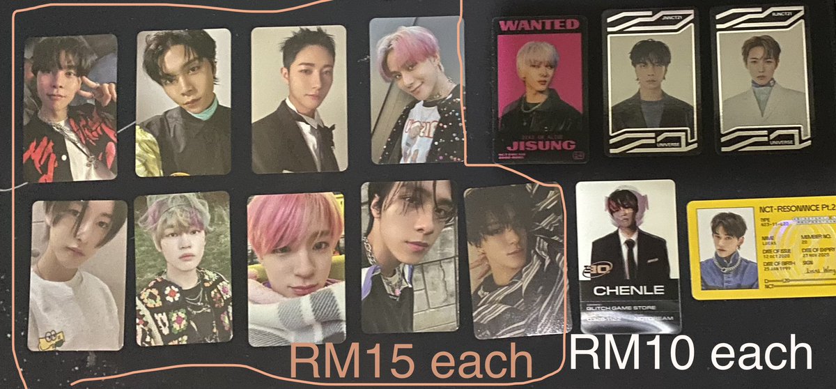 _hellowyellow's tweet photo. wts

wayv our home 1 set - RM35

RM15
chenle future 
hendery universe jc 
jungwoo universe jc 
renjun cafe dream
johnny universe jc
jeno glitch
renjun scratch
jeno boring
johnny sticky

RM10
chenle scratch lenticular
johnny universe uc
renjun universe uc

#pasarNCT https://t.co/PvdXVbXdep