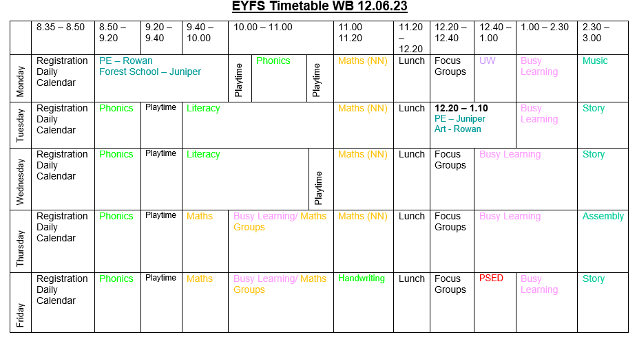 Stukeley2022's tweet photo. Our timetable for next week.  Have a sunny weekend everyone! https://t.co/GqZcCSVCFF