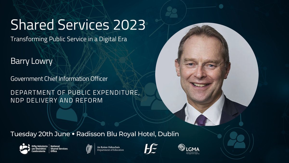 NSSO_ie's tweet photo. “Implementing the Digital Decade in Ireland”
One of our key speakers Barry Lowry @LowryCio will share his insights at our Shared Services Conference 2023.
Partners: @SSCIrl, @Education_Ire, @HSELive and @LGMAIreland.
#Sharedservicesirl #innovation #MakingInnovationRealIRL https://t.co/uFpQQUrKBr