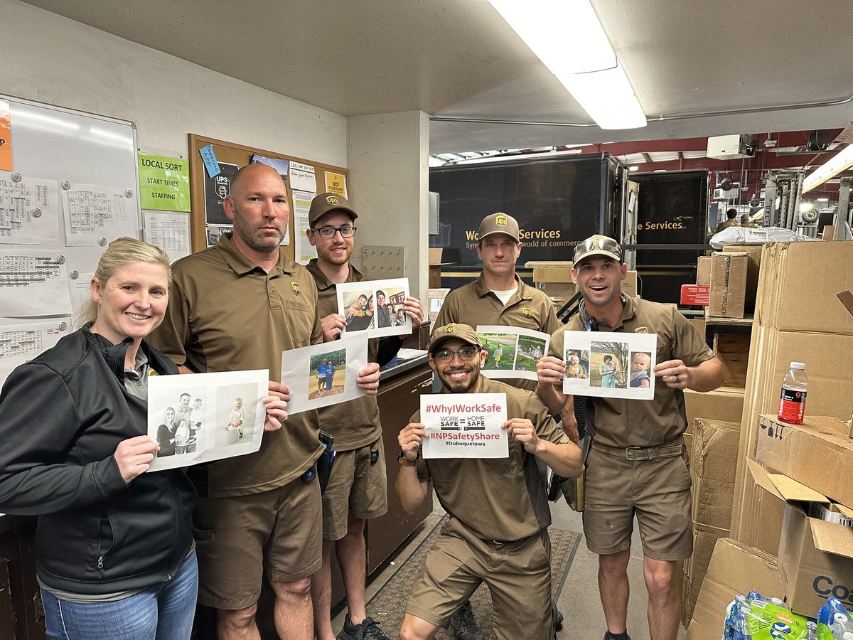 Dawn Daker (@dmw928) on Twitter photo “Why we work safe in Dubuque!” To make it home to our loved ones each night! #MostImportantStop #NPSafetyShare <a href="/NP_UPSers/">Northern Plains</a> <a href="/HestingLiz/">Liz Hesting</a> <a href="/ericgriffin86/">Eric Griffin</a> <a href="/thuberb22/">Tere Huber-Burrill</a> <a href="/East_Iowa_UPS/">Adam Pruitt</a> <a href="/Czech_Matthew/">Matt Czech</a> “Why we work safe in Dubuque!” To make it home to our loved ones each night! #MostImportantStop #NPSafetyShare <a href="/NP_UPSers/">Northern Plains</a> <a href="/HestingLiz/">Liz Hesting</a> <a href="/ericgriffin86/">Eric Griffin</a> <a href="/thuberb22/">Tere Huber-Burrill</a> <a href="/East_Iowa_UPS/">Adam Pruitt</a> <a href="/Czech_Matthew/">Matt Czech</a>