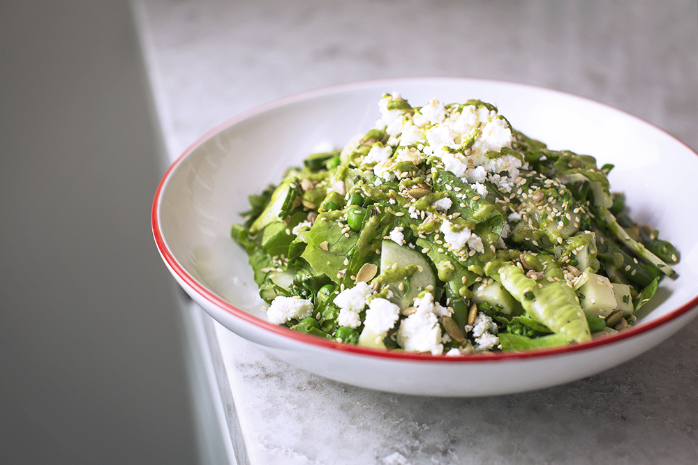 Our Good All Green salad has it all: mixed lettuce, broccolini, green beans, green apple, avocado, feta, toasted seeds, and a lemon vinaigrette to bring it all together 🥗 

Dine-in with us or order online for easy pick up &amp; delivery at order.farmersrestaurantgroup.com.