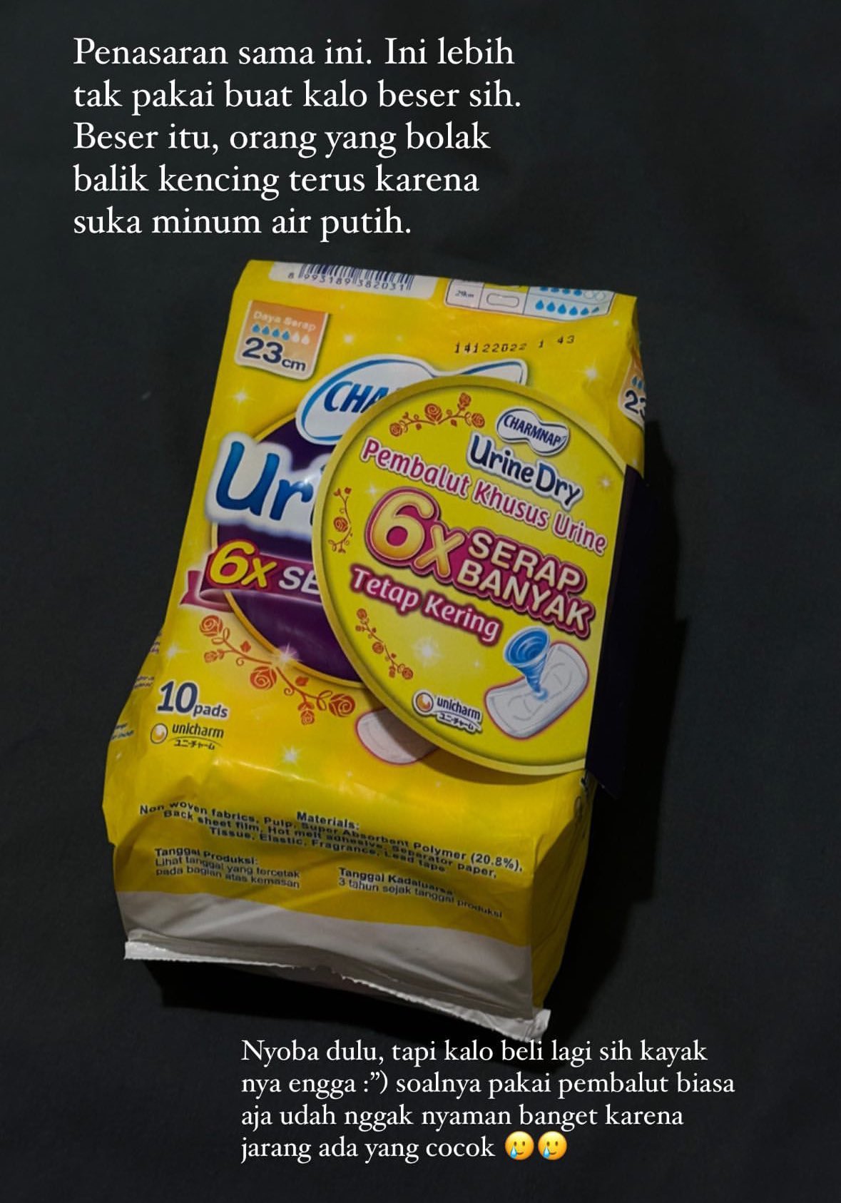 Urine dry top