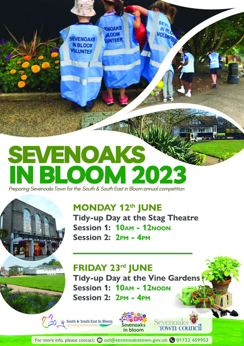 With #GreatBigGreenWeek right around the corner, why not join us for a day in the glorious weather to do some gardening around the town? 🌱☀️

#inbloom #sevenoaks #gardening #GreenWeek #volunteer