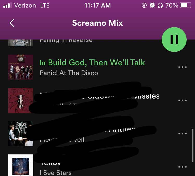 spotify giving me panic on the screamo mix