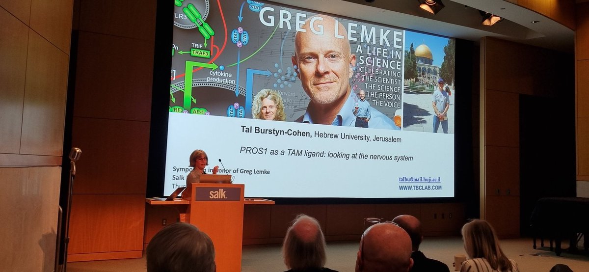 Honored to open the Special Salk symposium honoring Greg Lemke's science, and to present Greg with a tribute of an IJMS Special Issue dedicated to TAM signaling in different Physiological Systems. TAM  science has gone a long way!!