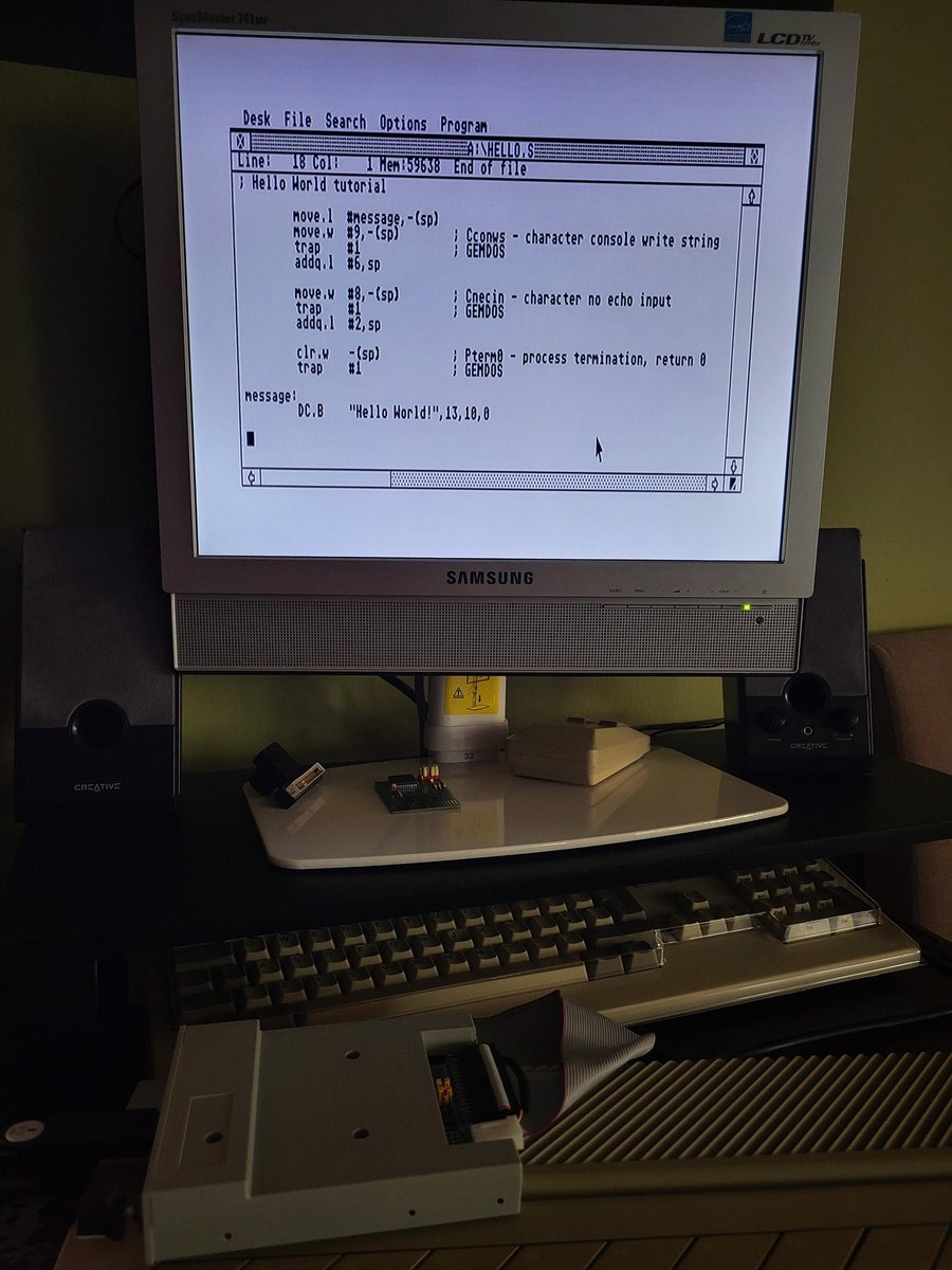 devzine_pl's tweet image. He, he. Nice :)

Thanks to Vincent Rivière for this exellent tutorial for absolute beginners 😎

youtu.be/w9G-DidbTeU

#AtariST #Assembler #MC68000
