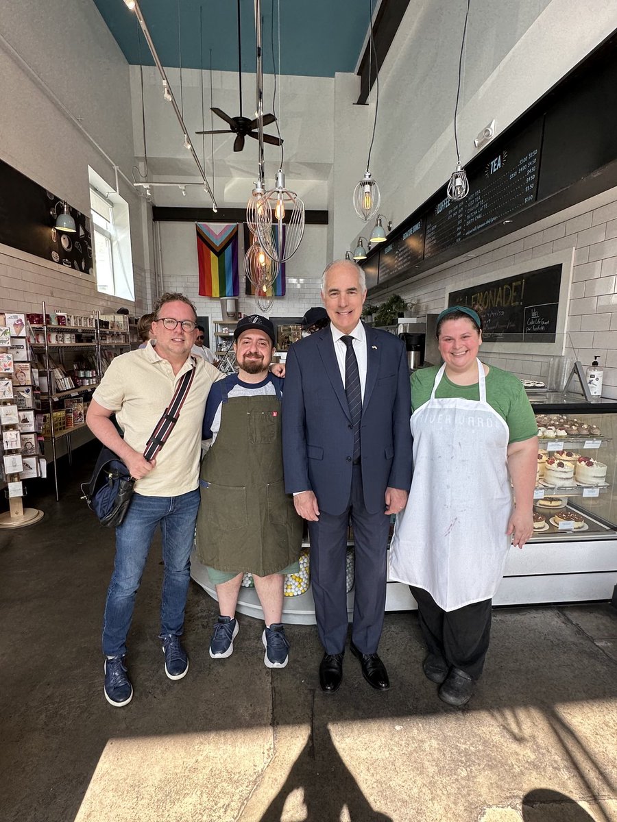 Great morning in Philadelphia with <a href="/Think_IBA/">The IBA</a> touring LGBTQ+ owned small businesses like <a href="/cakelifephilly/">Cake Life Bake Shop</a>. 

Small businesses are the lifeblood of our economy &amp; I’ll always work to support them in getting the resources they need to succeed.