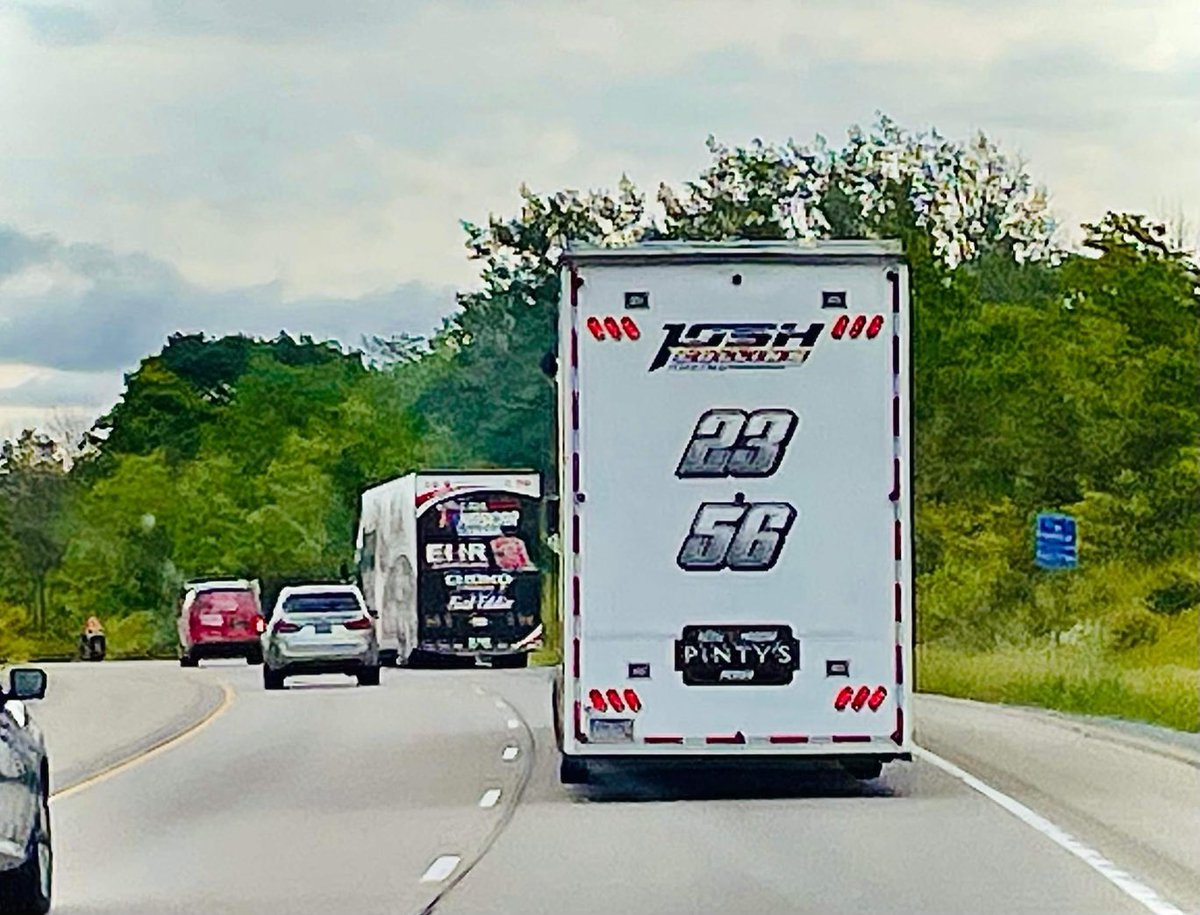 I spy … 👀
Josh Collins Racing enroute to Autodrome Chaudiere Vallée-Jonction!
Tomorrow is race day 🏁 
Catch Brandon &amp; Josh LIVE on the TSN+ app
⏰ - 7pm NL time. 
❤️23
💙56
.
#NASCAR #NASCARPintySeries #OceanEx #wingnitrestaurants #makeawish #millerlight #autodirectusa