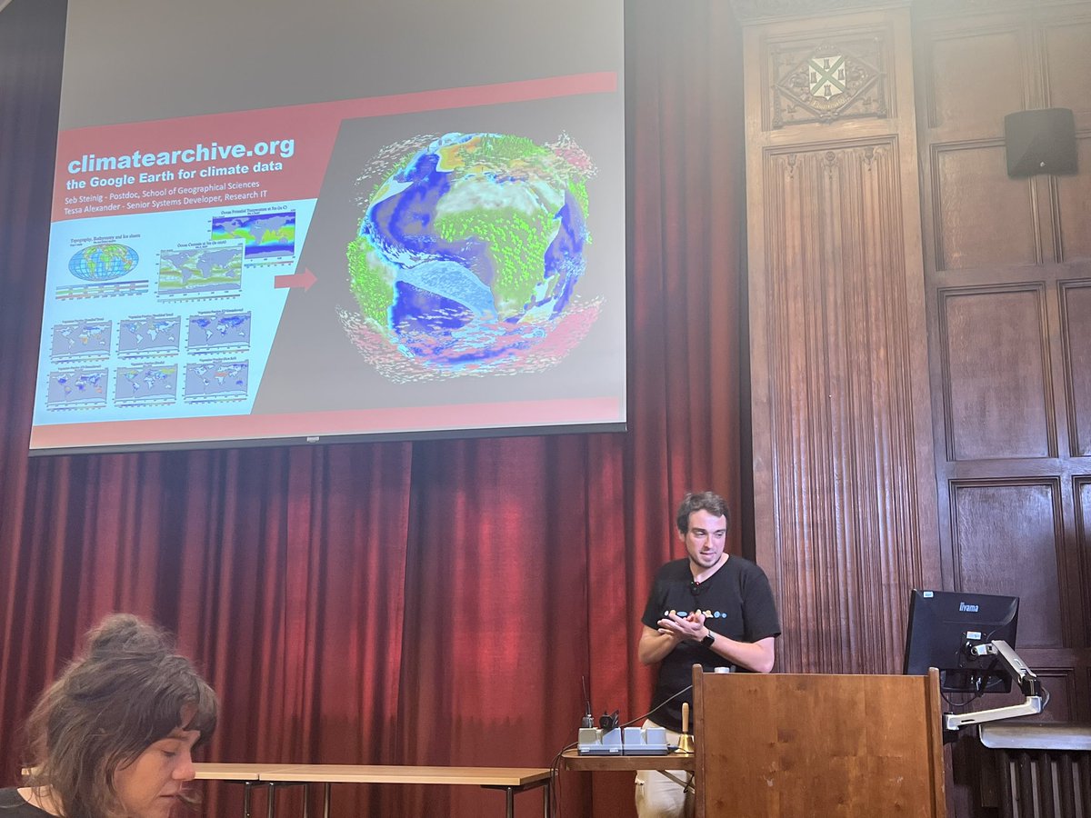 RuiZhuRich's tweet image. Great to see works of developing data science by colleagues across campus at #BristolDataWeek @JGIBristol. Two spatial data science projects from @GeogBristol were presented! @EmmanouilTranos on creating economic data from Web and @sebsteinig on a vis. tool for climate change.