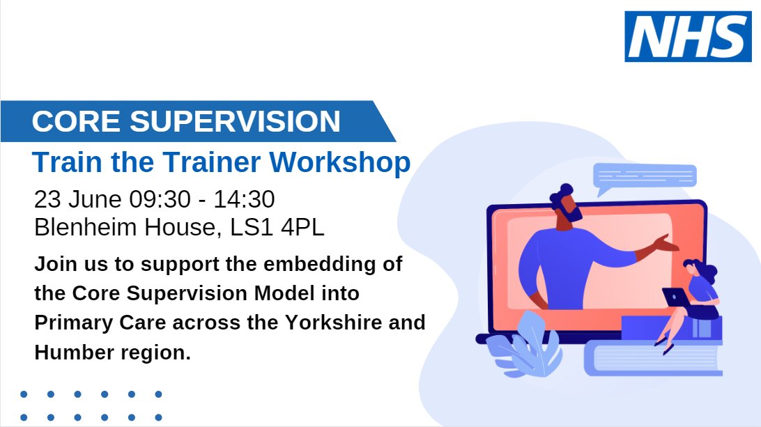 Support the embedding of the Core Supervision Model into Primary Care across the Yorkshire and Humber region.

Sign up to our Train the Trainer Workshop, open to all patient facing Primary Care staff regardless of supervision experience.

Book your place➡️orlo.uk/f6AlF