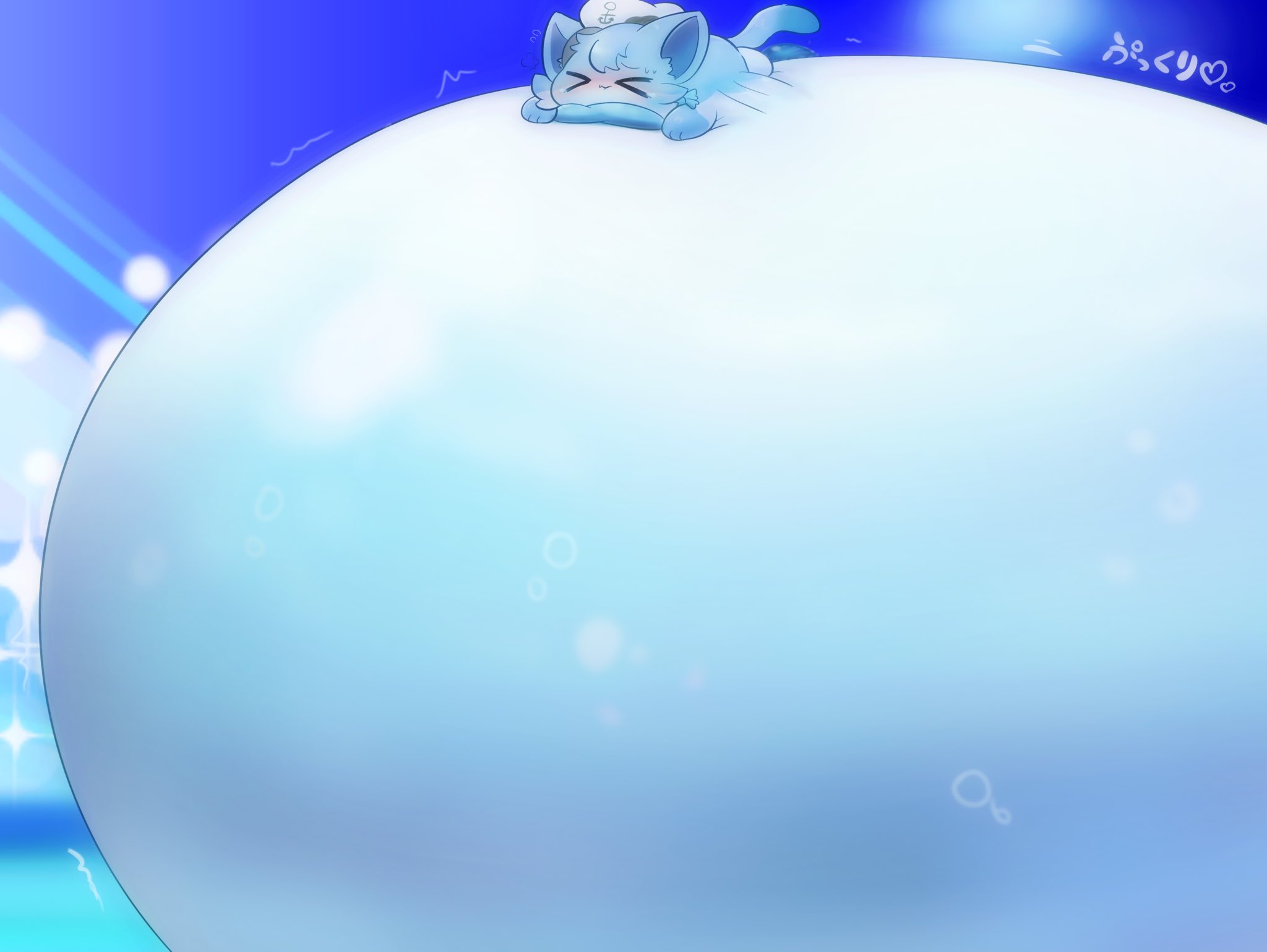 ＊みーにゃん様お取置き5/23＊太極石　ぷっくりウサギ　アクアマリンシリカ えっくす☆きゅーと特別企画「Star Sprinkles/Moon Cat Chiika