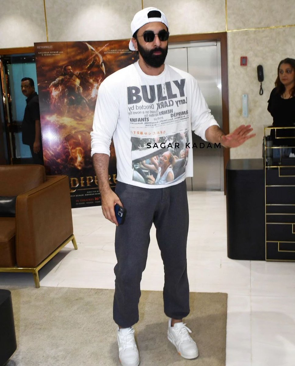 🔥 Ranbir's Awesomeness 🔥 on X: Ranbir Kapoor at T-Series office wearing  Enfants Riches Déprimés Bully print sweatshirt $768    / X