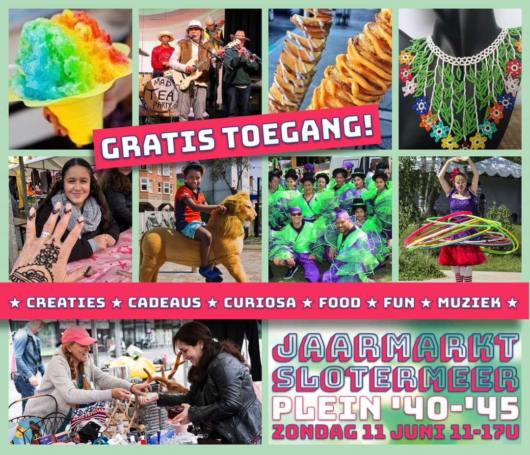 Aanstaande zondag 11 juni staan wij ook op de markt in Slotermeer. Zien we elkaar?