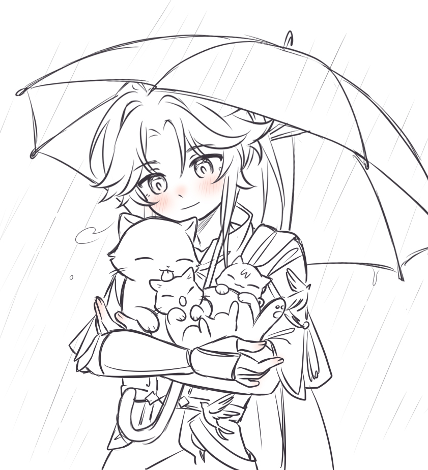 he shelters the kittens from the rain 🥹🥹🥹

#Yanqing
