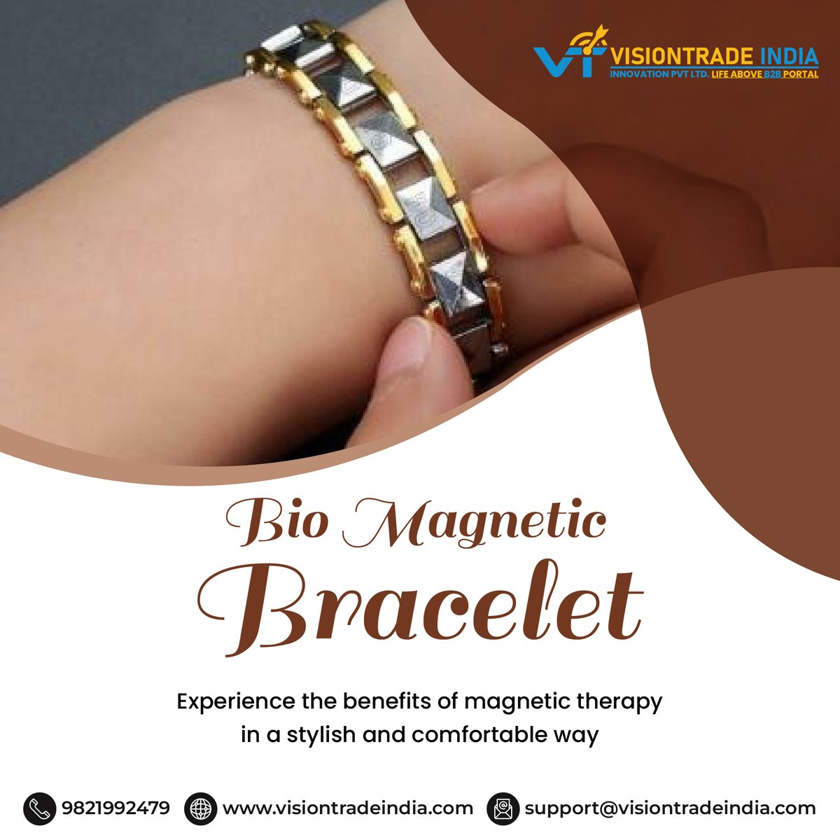VisionTradeInd1's tweet image. Our Bio Magnetic Bracelet is designed to improve blood circulation and reduce pain. Wear it daily for a healthier and more comfortable life.

#BioMagneticBracelet #bracelet #biomagnetic #manufacturer #supplier #wholesaler #exporter #importer #business #organization #industry