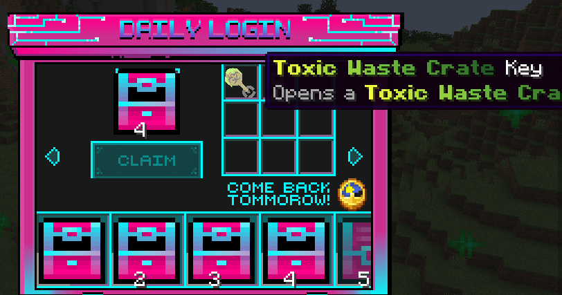 Remember to log onto the LoverCraft server daily for great rewards!