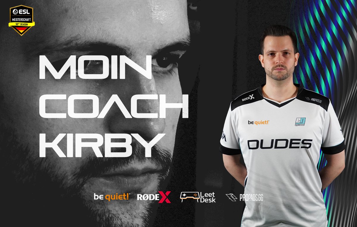 Moin Coach @NPKirbyy 🗣️

Für die #ESLMeisterschaft finals greifen wir ganz tief in die Trickkiste und vertrauen der Erfahrung eines unserer liebsten DUDES 🥰

Dabei sein 🎫👉 eventbrite.de/e/esl-meisters…

#WELIVEGAMING 🤫 @bequietofficial