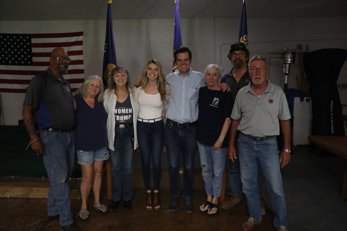 FmrRepMattGaetz's tweet photo. It was an honor to join Post Commander Stewart Gandy and veterans from the AMVETS Post #178 this morning in DeFuniak Springs!

AMERICAN HEROES! 🇺🇸 #OpenGaetzDay https://t.co/vmkxLSivw0