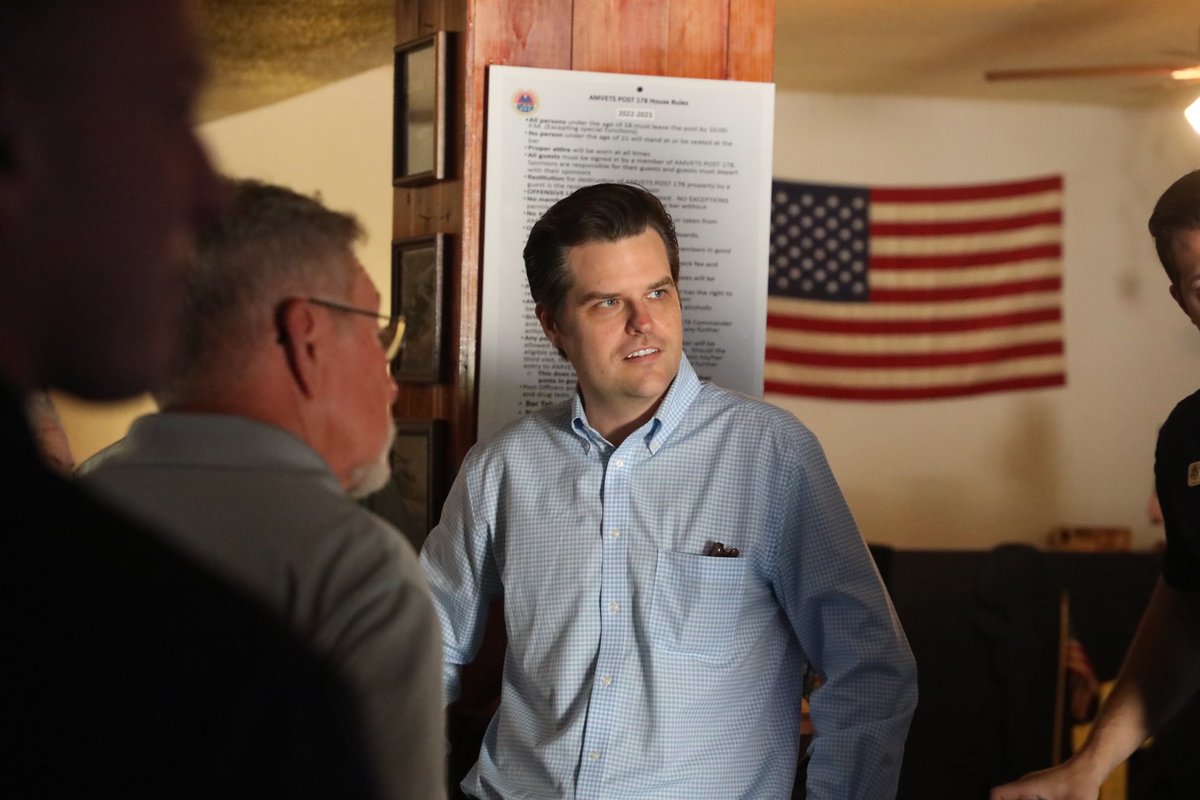 FmrRepMattGaetz's tweet photo. It was an honor to join Post Commander Stewart Gandy and veterans from the AMVETS Post #178 this morning in DeFuniak Springs!

AMERICAN HEROES! 🇺🇸 #OpenGaetzDay https://t.co/vmkxLSivw0