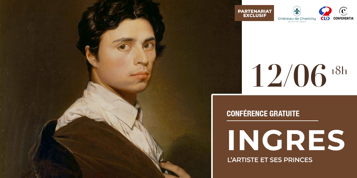 Plongez dans l'exposition “Ingres. L’artiste et ses princes” grâce à une web-conférence en partenariat avec <a href="/Conferentia_fr/">Conferentia</a>  et  <a href="/CLICfrance/">clicfrance</a> !

Présentée par <a href="/mathieudeldicqu/">Mathieu Deldicque</a> commissaire de l'exposition et directeur du musée Condé.

📆 12 juin à 18h
👉 bit.ly/3oHaJ7q