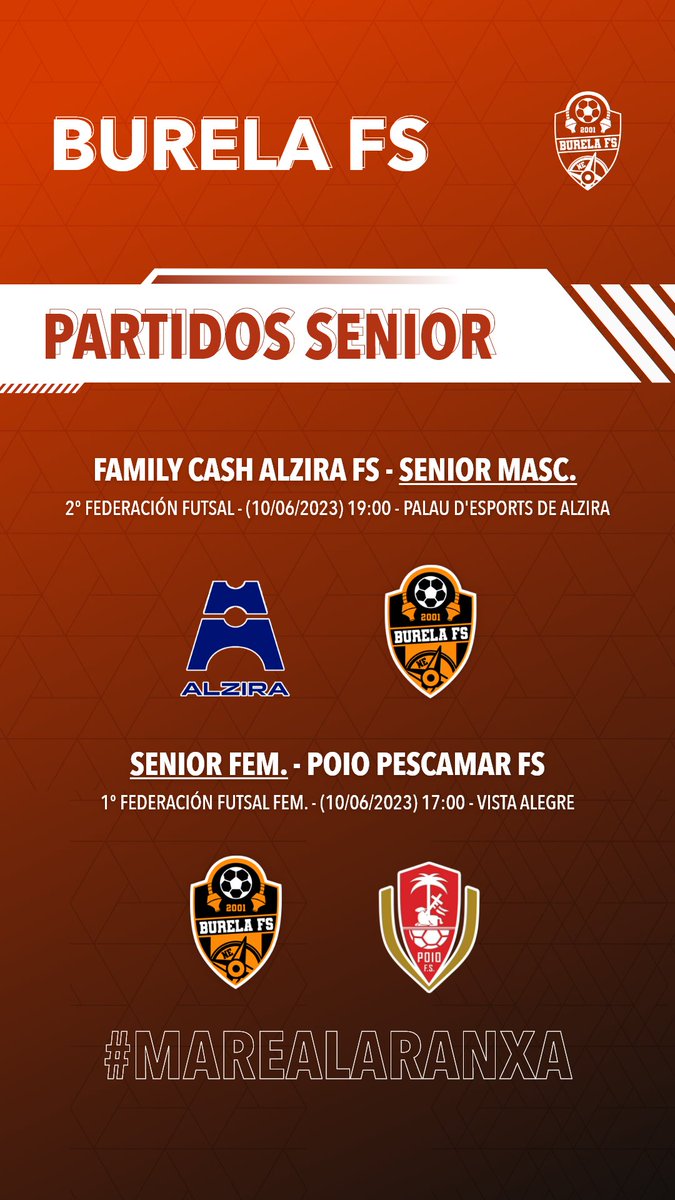 burelafs's tweet photo. Lembramos todos os partidos dos nosos equipos para esta fin de semana!👇
@cabreiroa #burelafs #BaseLaranxa #Pícaros #GuerreirasLaranxas https://t.co/Y8AVvvxjEm