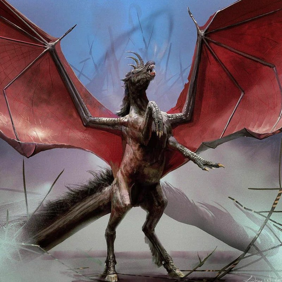 The nightmare that is the Jersey Devil • Art by LindseyWArt of Deviant Art • Even Joseph Bonaparte, elder brother of Napoleon, is claimed to have seen the Jersey Devil while hunting on his Bordentown estate about 1820. #jerseydevil #cryptid #cryptids #cryptozoology