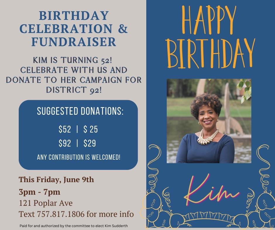 KimFor92's tweet image. Come celebrate my 52nd birthday with a fundraiser celebration in Berkeley this Friday, June 9th!

Be ready to show up, show out, ready to enjoy music, refreshments &amp;amp; donating what you can on an extra special $5 Friday!

secure.actblue.com/donate/5-friday