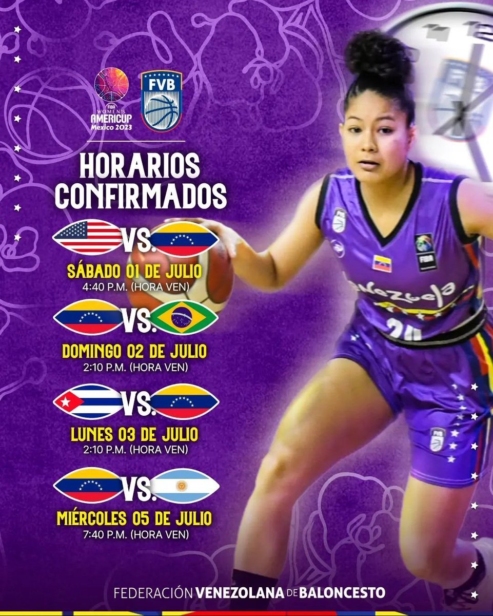 El baloncesto femenino cuenta los días para la AmeriCup México 2023

Aquí te compartimos el calendario de los primeros encuentros de nuestra selección nacional que salta al tabloncillo el primero de julio.

#HechasEnVenezuela #Americupw