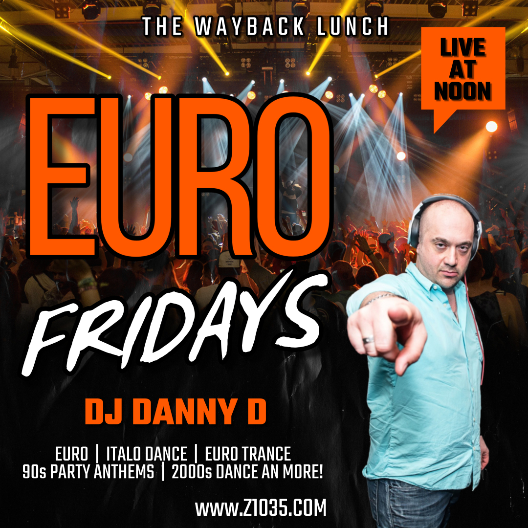 ILuvEurodance's tweet photo. Lock in for #EUROFRIDAYS today with @TheRealDJDannyD on @Z1035Toronto. #LIVE AT #NOON #Fridays. Dropping the BEST in #EURO, #Italodance, #EuroTrance, #90s #PartyAnthems, #2000s #Dance & more! #Z1035 #Waybacks #FM #radio #Toronto #RT #waybacklunch #Eurodance #music #DJ @TonyMonaco https://t.co/mwnvXIFfhB