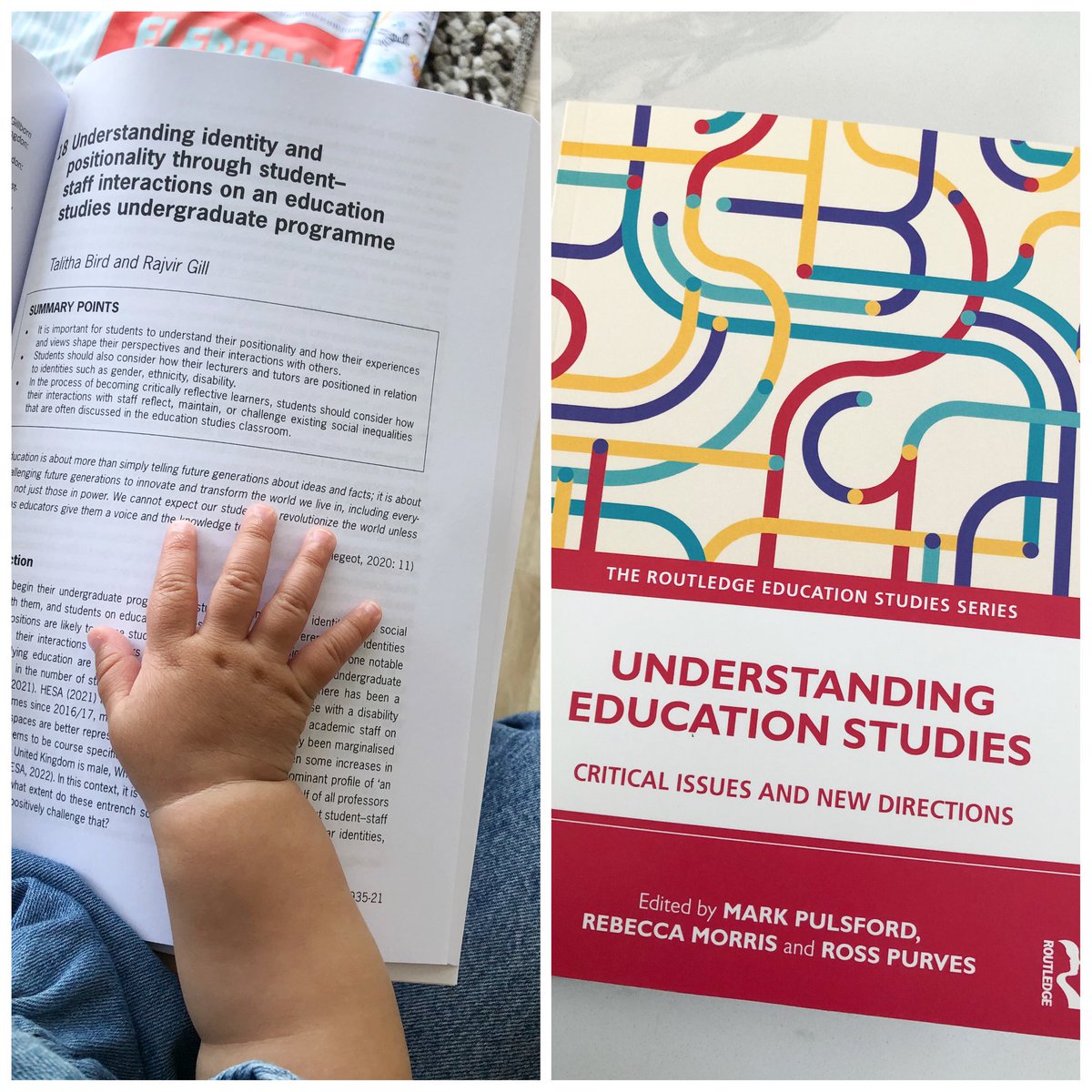 Little ones next reading book #understandingeducationatudies 😄start them early… with my first book chapter! 🥹 thank you to @MarkJPulsford @RE_Morris1 @rmpbedford #educationstudies