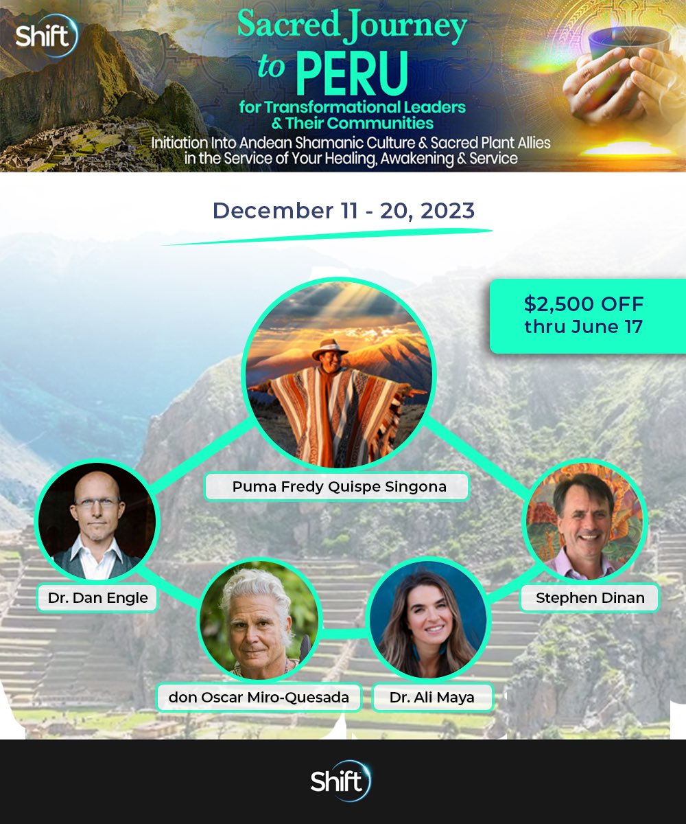 Would you love to go on a medicine pilgrimage with me to the Sacred Sites of Peru?  

I am very excited to be faculty with The Shift Network on what is promising to be the trip of a lifetime for those who attend.

Learn more // register: 
tinyurl.com/yu88kh32
