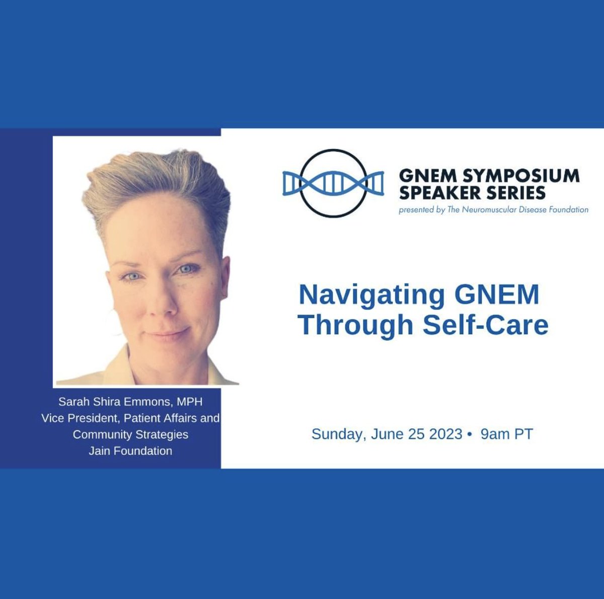 Join us for another informative Speaker Series session on June 25th at 9am PT! More info. & Register at curegnem.org/events/ SEE YOU THERE!! #speakerseries #NDF #GNEM #selfcare