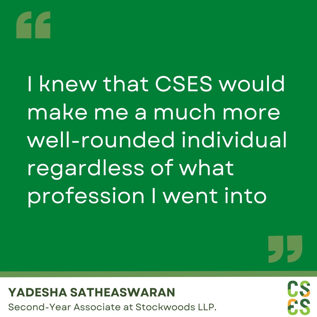 Meet CSES Alumn Yadesha Satheaswaran! She is currently a second year-associate at Stockwoods LLP. Her practice consists primarily of criminal defense, privacy/defamation law, and administrative law. 

The full interview is on our website: newcollege.utoronto.ca/cses-alumni-pr…