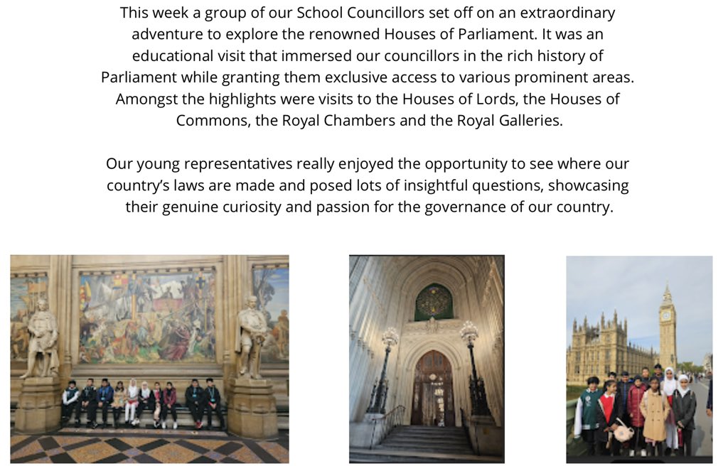 A group of representatives from our  #schoolcouncil visited @UKParliament recently - read below to find out about their experience.